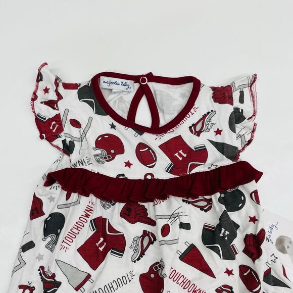 NWT Magnolia Baby 6M Maroon Touchdown Dress - Picture 4 of 7